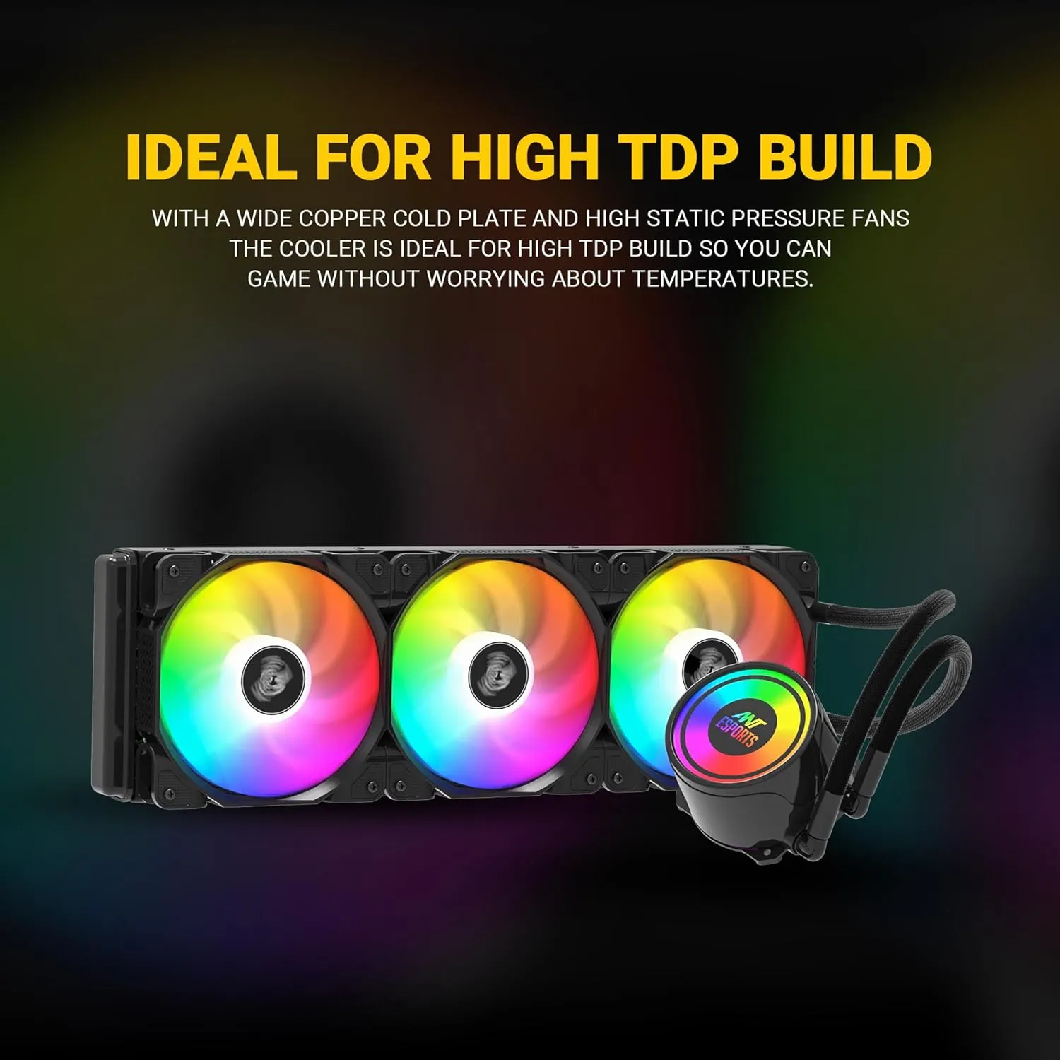 Ant Esports CPU Cooler Liquid ICE 360 ARGB Black view 4